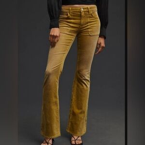 Pilcro Anthropologie The Icon Corduroy Chartreuse Jeans Pants Size 34 NWT